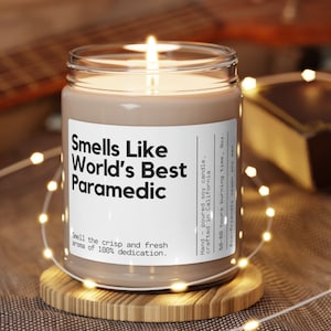 Personalised Gift for Paramedic Candle Funny Candle Custom World&#39;s best Paramedic candle EMS gift EMS candle Emergency medical Gift