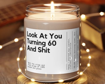 Personalized 60th Birthday Gift Funny Candle Sixtieth Birthday Gift for Her Sixties Era Sixty Years Old Turning 60 60's Custom Name Gift