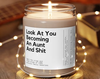 Look at You Becoming an Aunt Baby Announcement Baby Reveal Candle You're Going To Be A Aunt Gift Gift for Aunt Pregnancy Reveal New Baby