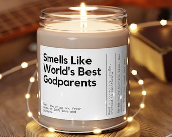 Godparent Gift, Godparent Proposal Gift Candle, Smells Like World's Best Godparents, God Parents gift, Gift for Godmother Godfather Candle