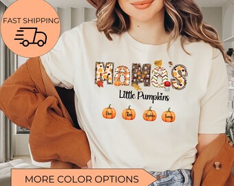 Mama Fall Shirt, Custom Mama Shirt, Personalized Mom Shirt With Kids Names, Gift For Mom, Fall Shirt, Retro Mama Shirt, Mom Gift From Kids
