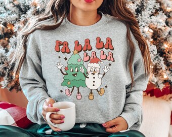 Retro Christmas Sweatshirt, Merry Christmas Shirts for Women, Christmas Crewneck, Holiday Sweatshirt, Winter Sweatshirt, Christmas Sweater