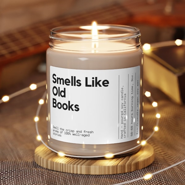 OLD BOOKS Soy Candle, Book Lover Gift, Book Lover Candle, Book Scented Candle, Literary Candle, Book Inspired Candle, Book Candle Scent