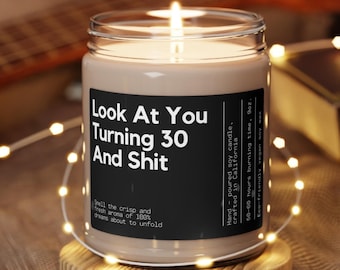 Personalized 30th Birthday Gift Funny Candle Thirtieth Birthday Gift for Her Him Thirties Era Custom Dirty Thirty Years Old Birthday Party