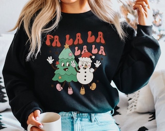 Retro Christmas Sweatshirt, Merry Christmas Shirts for Women, Christmas Crewneck, Holiday Sweatshirt, Winter Sweatshirt, Christmas Sweater