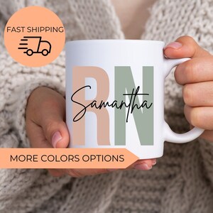 RN Coffee Mug with Name, Registered Nurse Gifts for New Nurse,RN Graduation Gift,Nurse Graduation Mug Gift