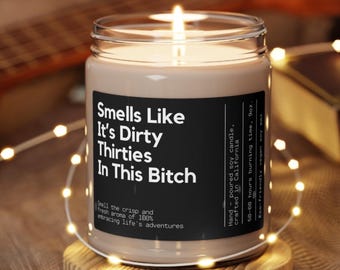 Personalized 30th Birthday Gift Funny Candle Thirtieth Birthday Gift for Her Him Thirties Era Custom Dirty Thirty Years Old Birthday Party