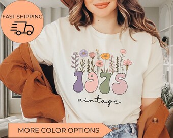 48 birthday shirt, Vintage 1975 Shirt, 48th Birthday Gift For Women, 48th Birthday Gift For Men, 48th Birthday Friend, 48th Birthday Woman