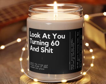 Personalized 60th Birthday Gift Funny Candle Sixtieth Birthday Gift for Her Sixties Era Sixty Years Old Turning 60 60's Custom Name Gift