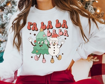 Retro Christmas Sweatshirt, Merry Christmas Shirts for Women, Christmas Crewneck, Holiday Sweatshirt, Winter Sweatshirt, Christmas Sweater