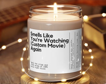 Personalizable Movie Lover Gift Comfort Movie Critic Film Fan  Funny Candle  Custom Text Personalized Gifts TV Show Birthday Gift for Her