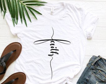 Faith T-shirt, Jesus, Christian Shirt, Faith Shirt, Vertical Cross, Cross, Faith Cross, Religious Shirt, Church, Disciple, Love,Grace, Faith
