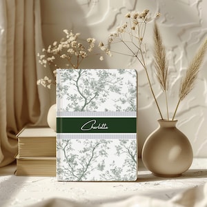 Blue Toile Personalized Journal Gift Customized Coquette Notebook women Custom Name Journal Bridesmaid Proposal Wedding Bridal Party Gift