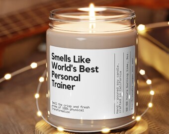 Personalized World's Best Fitness Trainer Candle Custom Candle Fitness Trainer  Gift for Personal Trainer Gift Fitness Coach Gift Candle