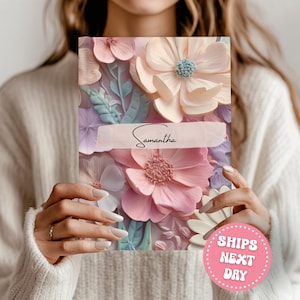 Wildflower Journal Personalized Floral Notebook Custom Name Journal Hardcover Journal for Women Prayer Journal Gift A5 Layflat
