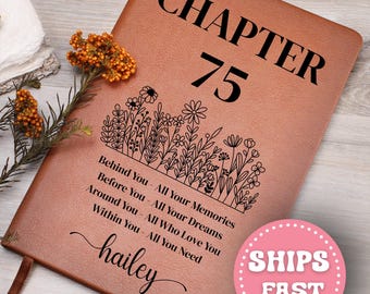 75th Birthday Gift Turning Seventy-Five Notebook, 75 Years Old Gift for Her or Him, 75th Birthday Gift for Sister Aunt Bestie Coworker Name