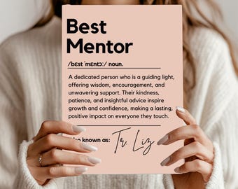 Personalized Mentor Journal Custom Mentor Definition Meaning Gift Custom Mentor Gift Mentor Gift Gift for Mentor Mentor Christmas Gift