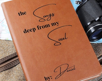 Personalized Lyric Journal Custom Song Writing Music Notebook Music Gift Song Writer Gift Musicians Gift Song Writing