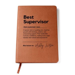 Personalized Leather Journal Best Supervisor Notebook Custom Text ...