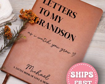 Cartas a mi nieto, cuaderno con nombre personalizado, regalo personalizado para la nueva abuela, diario personalizado para los abuelos, regalo para el nieto, libro de recuerdos para la abuela.