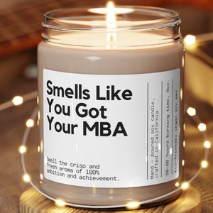 Custom MBA Graduation Gift MBA Graduation Gifts MBA Grad Gift MBa Personalized Mba Graduation Gifts Personalized candle Gift