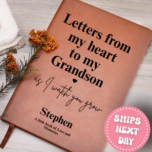 Letters From My Heart To My Grandson Notebook Custom Personalized New Grandma Gif Grandma Memory Book Grandparent Personalized Journal Gift