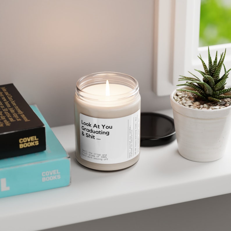 Graduation Candle Gift, Funny Grad Gift for her, scented candles best friend gift for best friend gifts, High School Graduation,Gift for him image 3