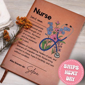 Personalized Nurse Journal with Stethoscope Custom Name Gifts for Nurses & Doctors Nurse Appreciation Gift for Her RN Graduation Keepsake