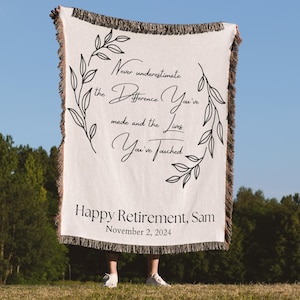 Personalized Retirement Blanket Custom Gift for Women Coworker Farewell Present Retired Boss Sentimental Throw Blanket Woman Retirement