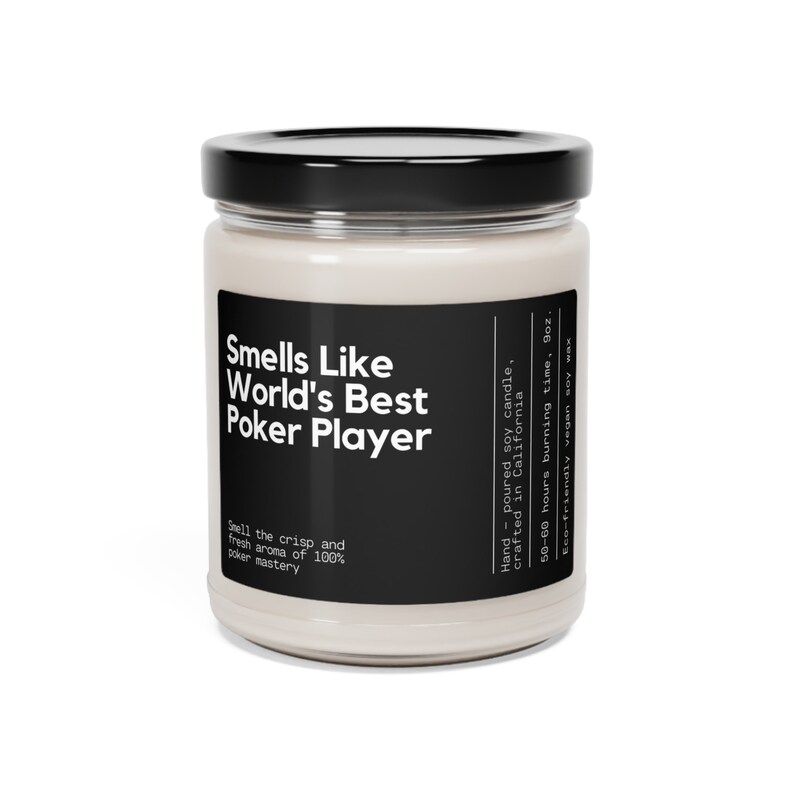Smells Like World's Best Poker Play Soy Wax Candle, Funny Poker Gift, Gift For Poker Player, Poker Husband, Poker Lover Gift, 9oz. Candle Bild 2