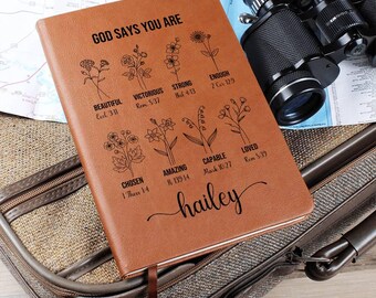 Personalized Prayer Journal For Women Custom Positive Affirmations Journal Christian Gift Religious Gift for Girls Journal God Says You Are