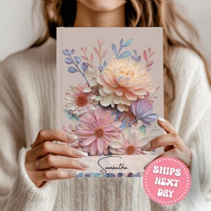 Wildflower Journal Personalized Floral Notebook Custom Name Journal Hardcover Journal for Women Prayer Journal Gift A5 Layflat