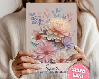 Wildflower Journal Personalized Floral Notebook Custom Name Journal Hardcover Journal for Women Prayer Journal Gift A5 Layflat