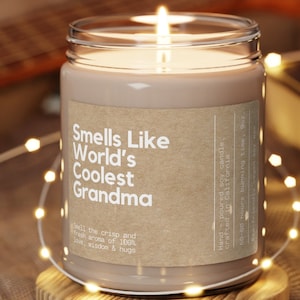Bougie de cire de soja grand-mère la plus cool du monde, cadeau pour grand-mère, bougie cadeau grand-mère, bougie grand-mère drôle, bougie écologique 9 oz
