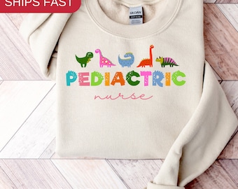 Pediatric Nurse Sweatshirt, PEDS Dinoaurs Shirt, PEDS Nurse Sweatshirt, Peds Nurse Shirt, Cute Peds Crewneck, Pediatric Nurse Gift, Pastel