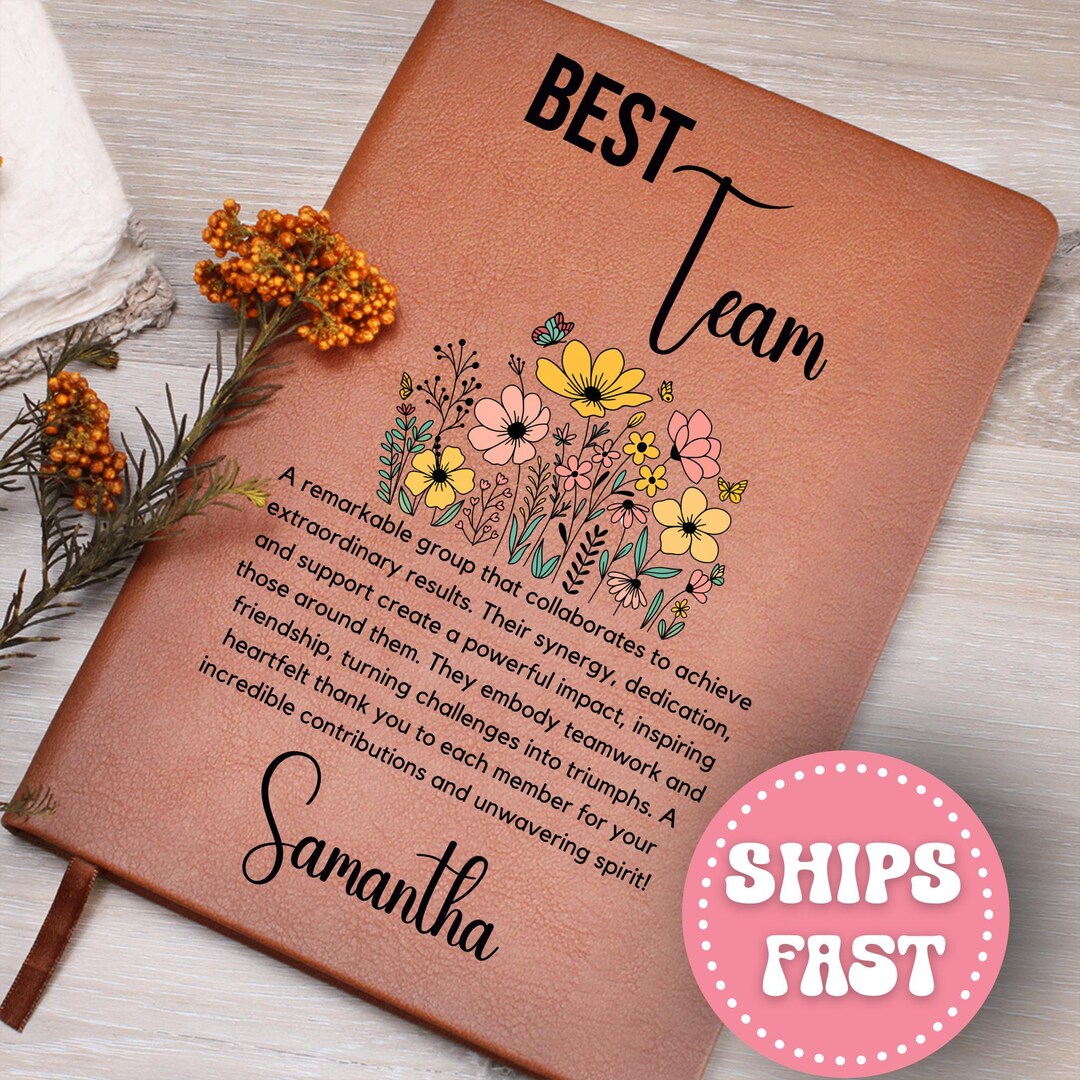 Personalized Best Team Journal Custom Coworker Gifts Corporate ...