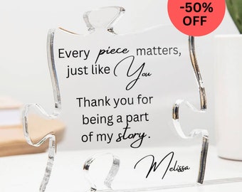 Personalized Mentor Appreciation Gift Puzzle Piece Appreciation Plaque Teacher Thank You Gift Custom Farewell for Coworker Gift for Mentor
