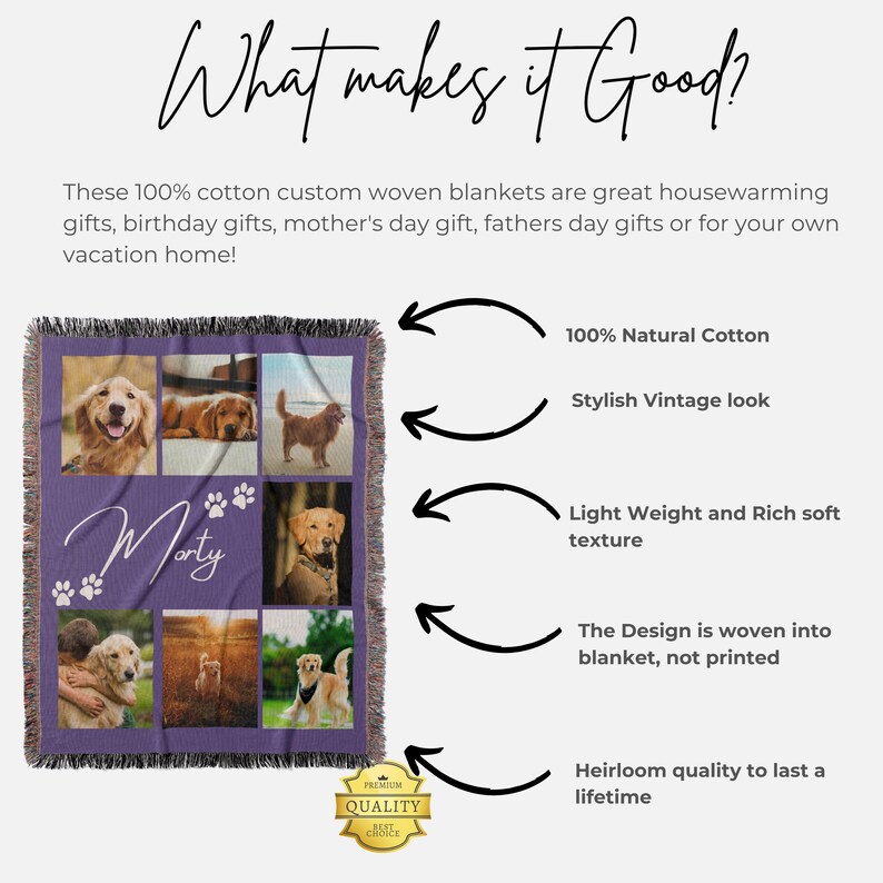 Dog Cat Picture Bedding Blanket With Text Customized Name Photo Blanket