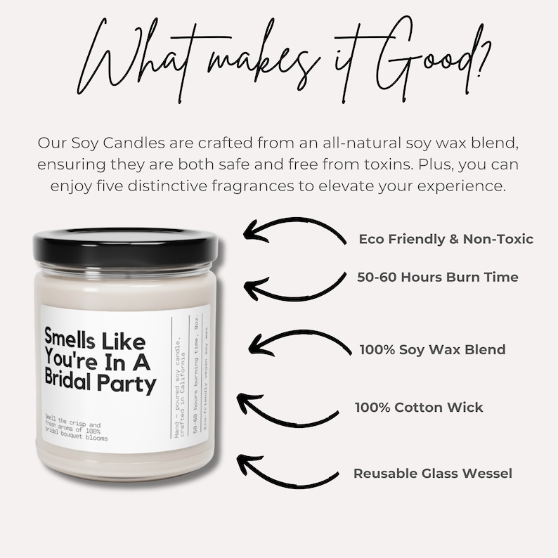 a jar of candles with the words, what makes it good?