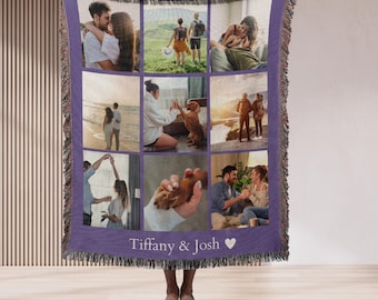CUSTOM Photo Blanket Personalized Photo Woven Cotton Throw Custom Blanket with Picture Blanket Personalized Photo Blanket  Memorial Blanket