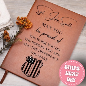 Police Retirement Journal Personalized Police Retirement Gift Law Enforcement Keepsake Custom Leather journal Gift for Officer