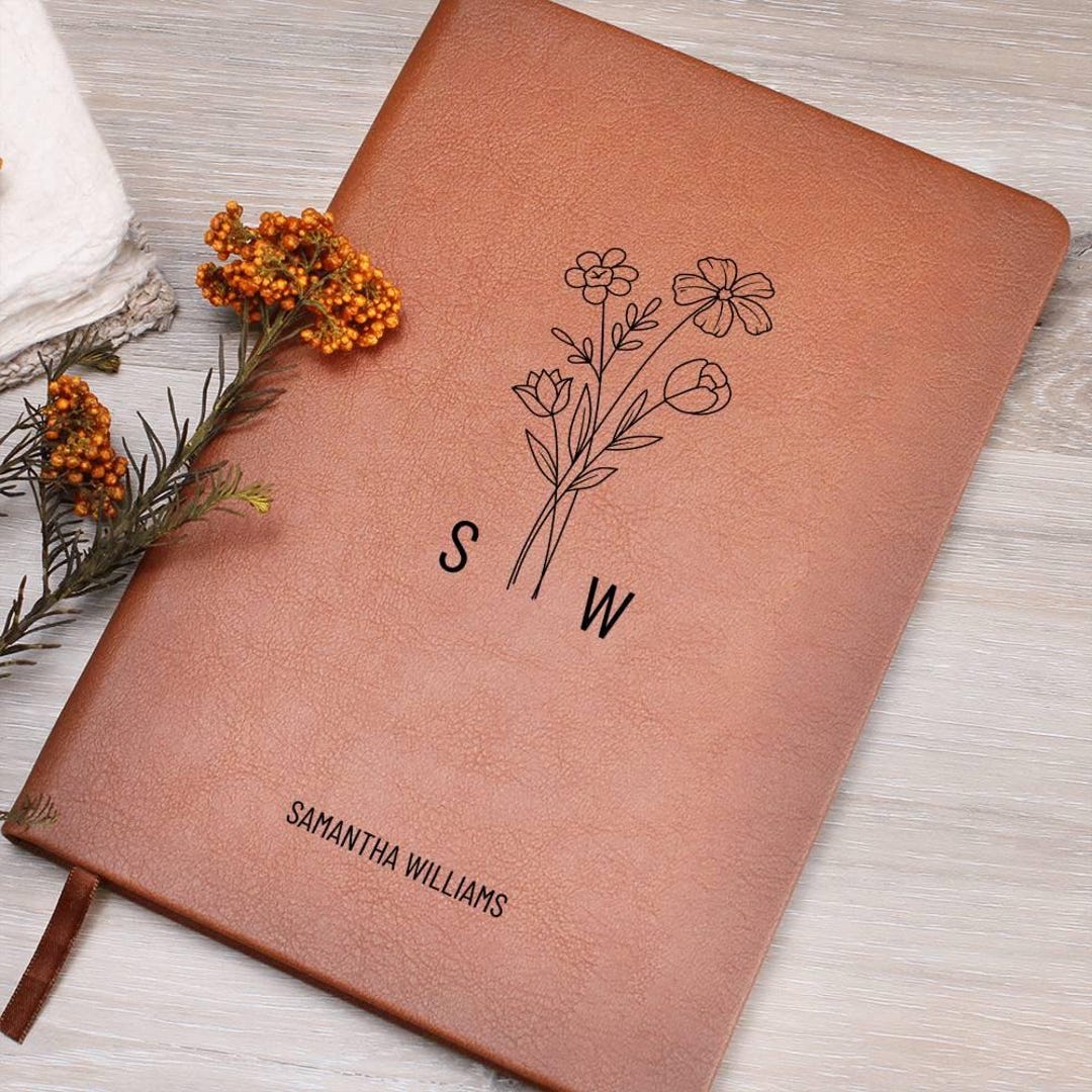 Custom Journal Monogrammed Notebook Personalized Gift for Friend Name ...