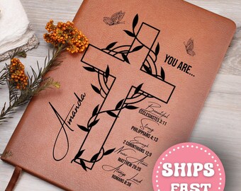 Personalized Prayer Journal For Women, Custom Scripture Gift for Women, Flower Christian Gift for Her, Religious Gift, Affirmations Gift