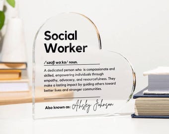 Personalized Social Worker Plaque Custom Social Worker Definition Gift Social Worker Journal Social Worker Gift Social Worker Appreciation