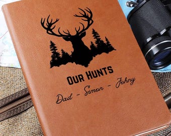 Personalized Family Hunting Journal Gift Engraved Leatherette Journal for Hunting Notes Custom Journal For Hunters Customized Hunting Log