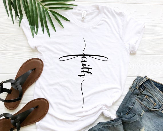 Faith T-shirt, Jesus, Christian Shirt, Faith Shirt, Vertical Cross, Cross, Faith Cross, Religious Shirt, Church, Disciple, Love,Grace, Faith