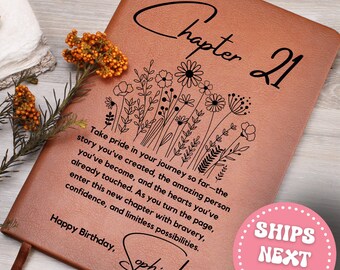 21st Birthday Gift Turning Twenty-One Notebook, 21 Years Old Gift for Her or Him, 21st Birthday Gift for Sister Aunt Bestie Coworker Name