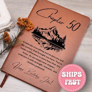 50th Birthday Gift Turning Fifty Notebook, 50 Years Old Gift for Her or Him, 50th Birthday Gift for Sister Aunt Bestie Coworker Name Journal