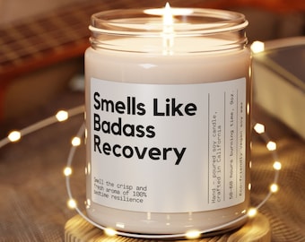 Presonalized Injury Recovery Gift Funny Candle Custom Get Well Soon Candle for Woman Hysterectomy Cancer Surgery Grief Sick Care Package
