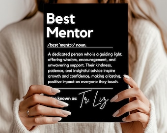 Personalized Mentor Journal Custom Mentor Definition Meaning Gift Custom Mentor Gift Mentor Gift Gift for Mentor Mentor Christmas Gift